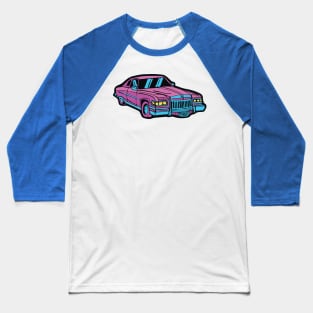 Retro Vintage Pink American Car Baseball T-Shirt
